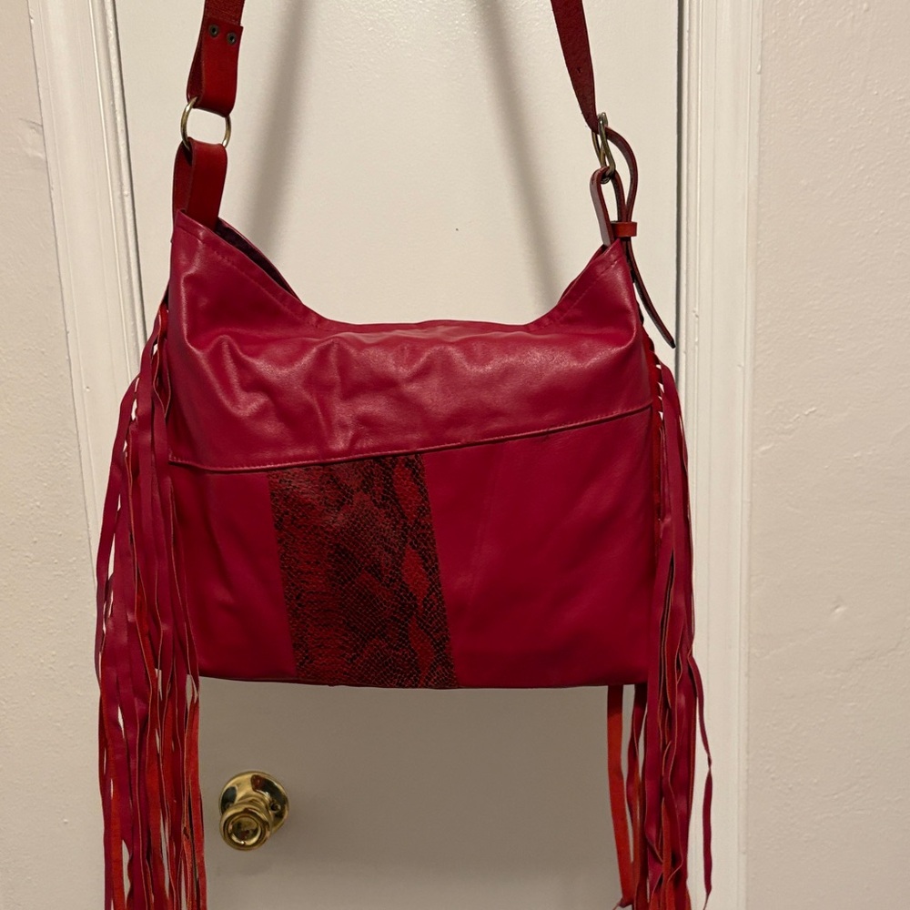 Red Fringe Shoulder Bag